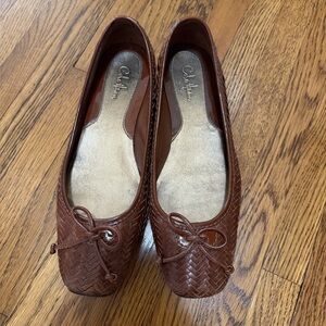 Cole Haan Woven Leather Ballet Flats in Brown